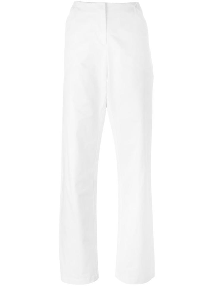 Maison Margiela Classic Palazzo Pants, Women's, Size: 44, White, Cotton/spandex/elastane