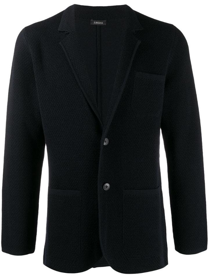 Z Zegna Knit Blazer - Blue