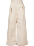 H Beauty & Youth. Baggy Chinos, Women's, Size: Medium, Brown, Cotton