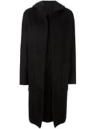 Jil Sander Draped Hooded Coat, Women's, Size: 34, Black, Silk/polyester/virgin Wool