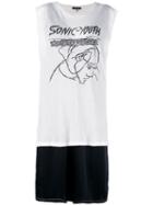R13 Sonic Youth T-shirt Dress, Women's, Size: Small, White, Silk/cotton/nylon
