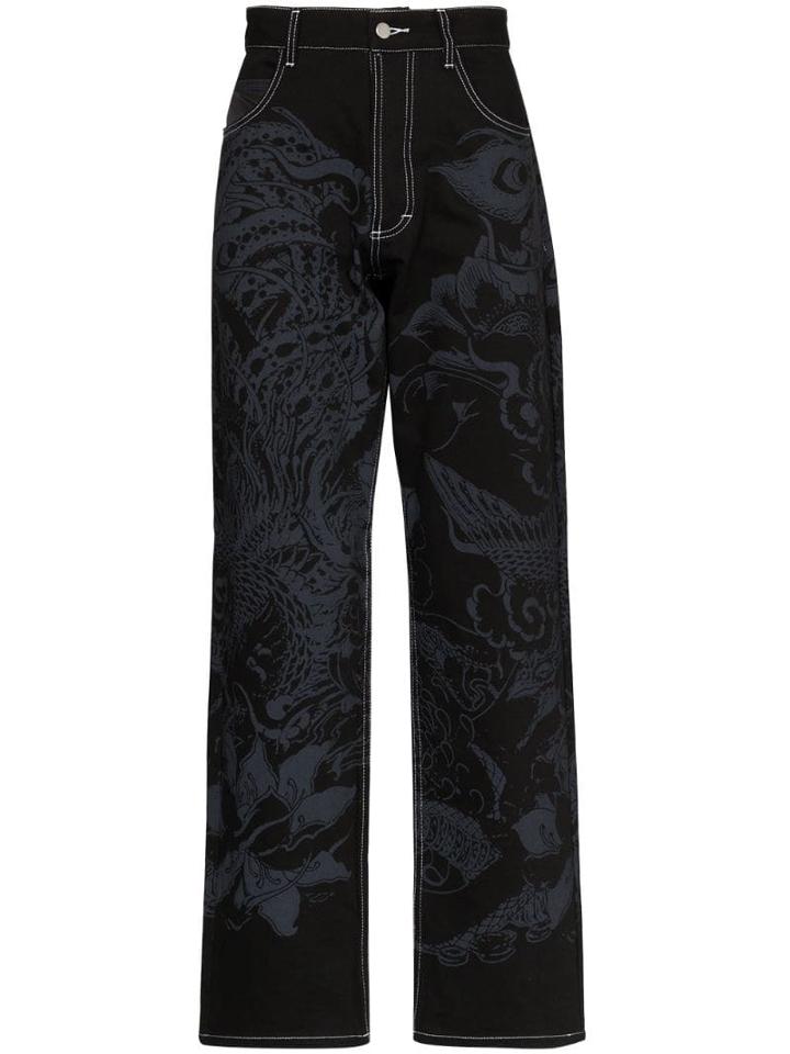 Koché Phoenix Mid-rise Jeans - Black