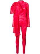 Atu Body Couture Bow Detail Fitted Jumpsuit - Red
