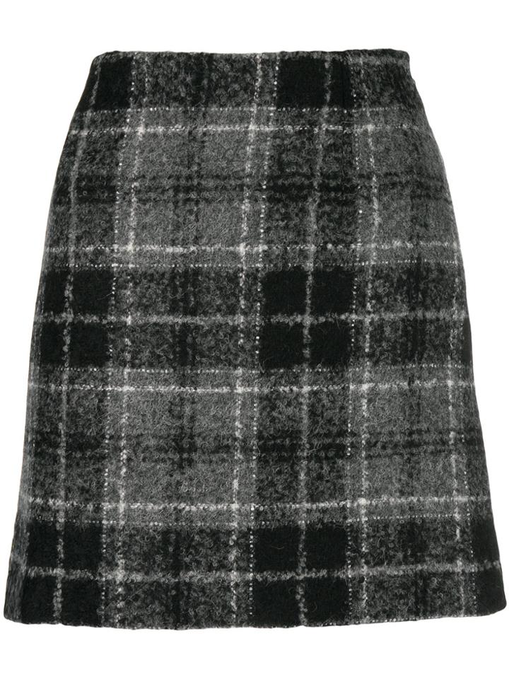 Fay Plaid Mini Skirt - Black