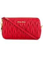 Miu Miu - Textured Cross Body Bag - Women - Calf Leather - One Size, Women's, Red, Calf Leather