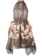 Fendi - Halterneck Floral Dress - Women - Silk/cotton/metallic (grey) Fibre - 38, Silk/cotton/metallic Fibre