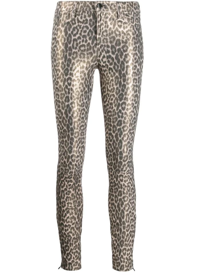 J Brand Leopard Print Skinny Trousers - Neutrals