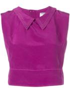Chanel Pre-owned 2001's Collared Crop Top - Purple