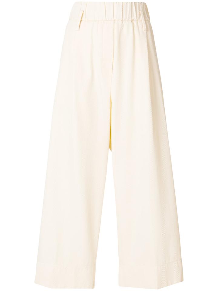 Forte Forte Wide Leg Cropped Trousers - Nude & Neutrals