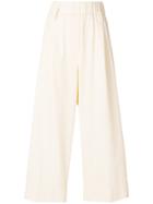 Forte Forte Wide Leg Cropped Trousers - Nude & Neutrals