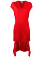 Balenciaga V Neck Dress, Women's, Size: 36, Red, Acetate