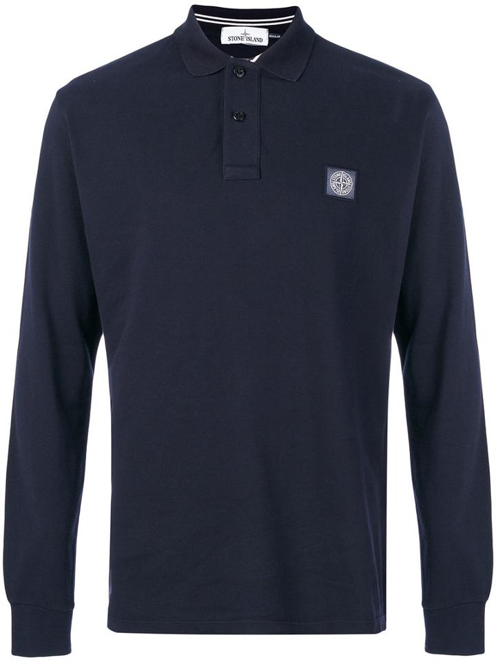 Stone Island - Logo Patch Polo Shirt - Men - Cotton - Xl, Blue, Cotton