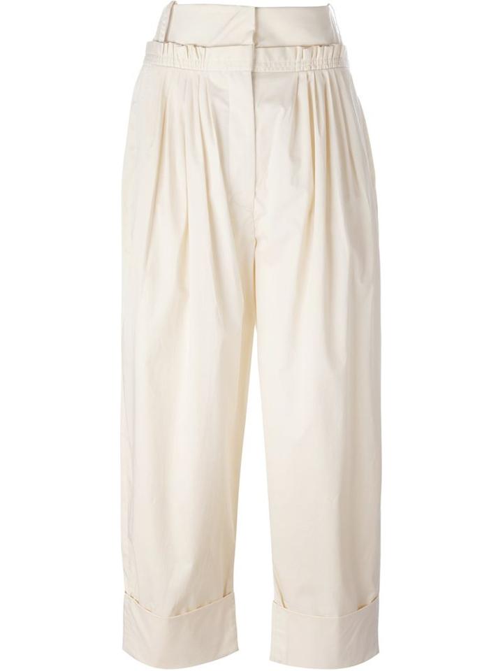 J.w. Anderson Pleated Panel Wide Leg Cropped Trousers