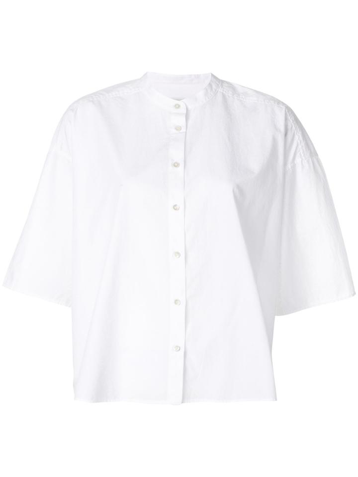 Closed Mandarin Collar Blouse - White