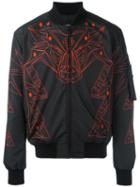 Marcelo Burlon County Of Milan Abstract Print Bomber Jacket, Men's, Size: Xl, Black, Polyester/polyamide