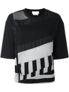 Dkny Panelled Short Sleeve T-shirt, Women's, Size: Xs, Black, Cotton/modal/silk