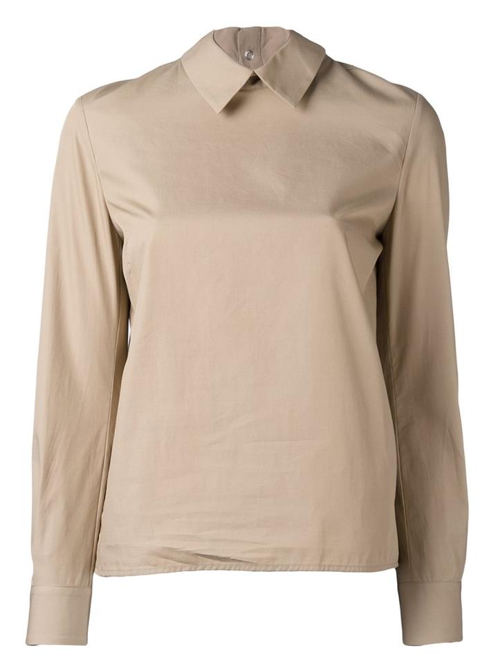 Golden Goose Deluxe Brand Back Ruffled Shirt, Women's, Size: Small, Nude/neutrals, Cotton