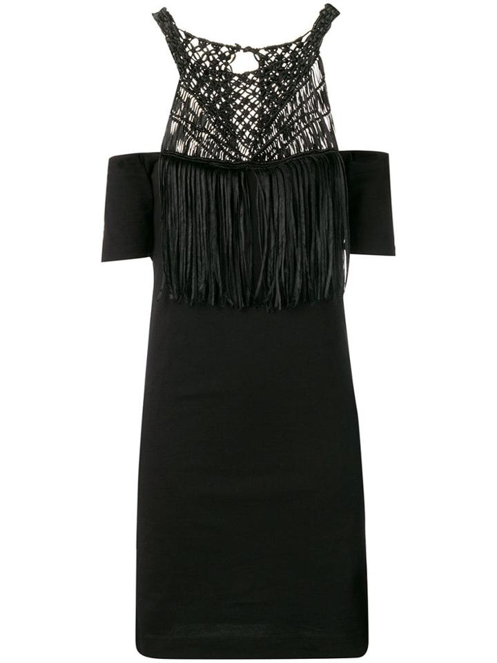 Diesel Black Gold Macramé Cold Shoulder Dress