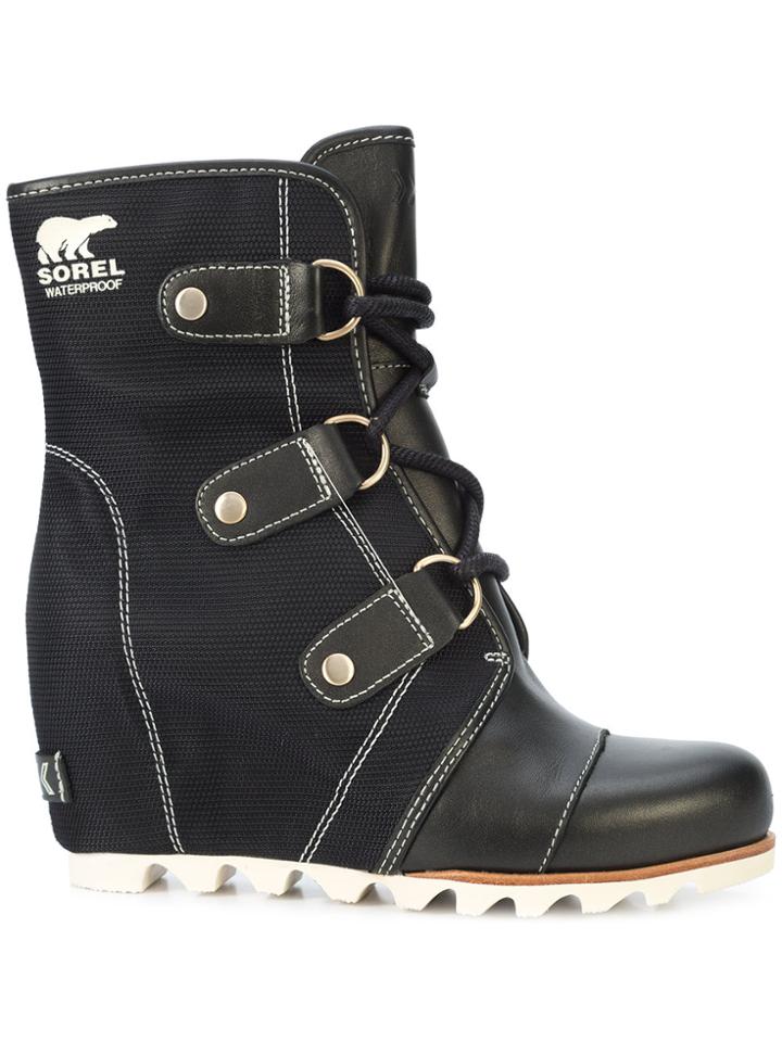 Sorel Wedge Heel Ankle Boots - Black