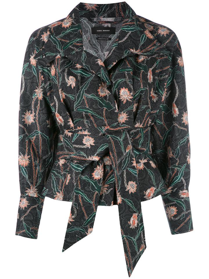 Isabel Marant - 'lemony' Wrap Jacket - Women - Cotton/linen/flax - 40, Black, Cotton/linen/flax