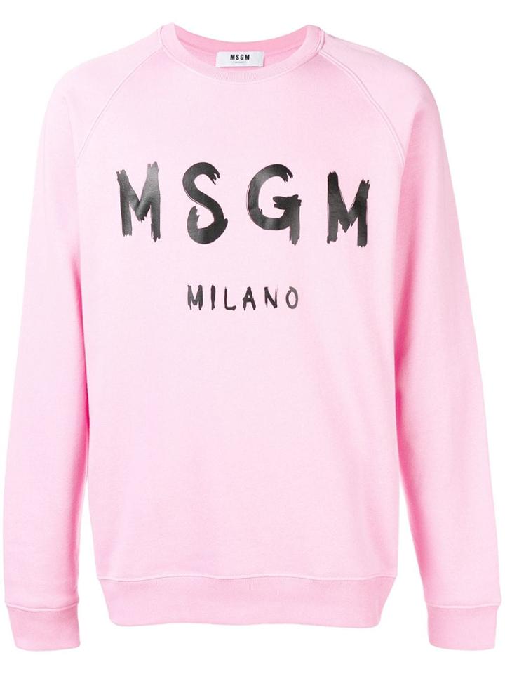 Msgm Front Logo Sweatshirt - Pink & Purple