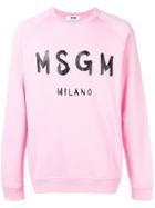 Msgm Front Logo Sweatshirt - Pink & Purple