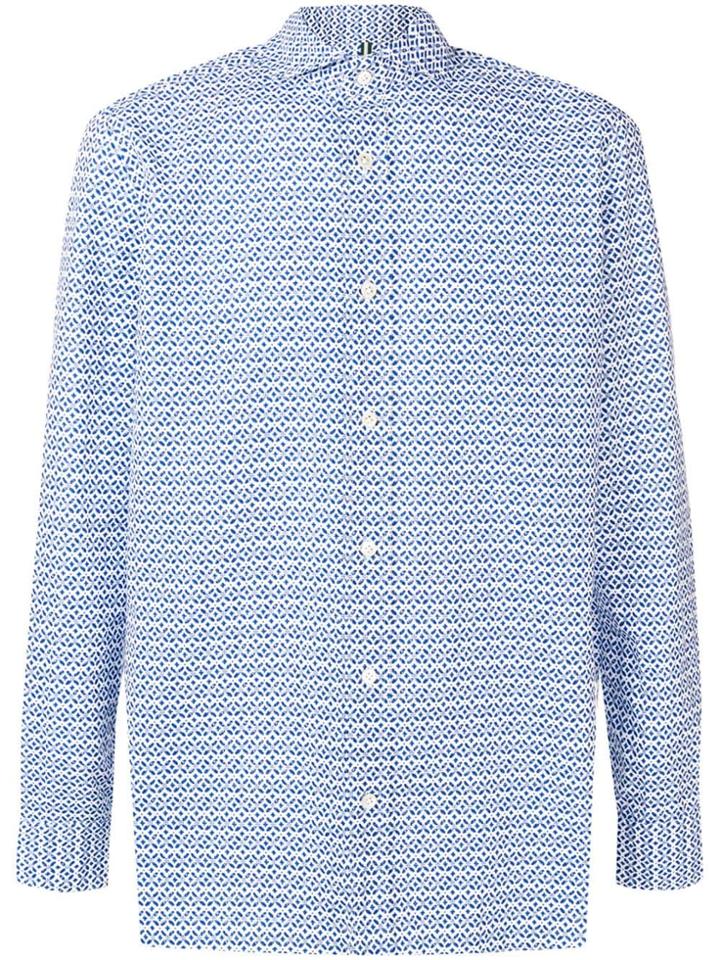 Borrelli All-over Print Shirt - White