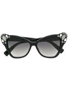 Dsquared2 Eyewear Bejewelled Cat Eye Sunglasses - Black