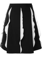 Red Valentino Ruffle Detail A-line Skirt - Black