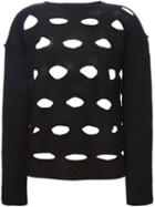 Junya Watanabe Comme Des Garçons Distressed Hole Sweater, Women's, Size: Medium, Black, Nylon/mohair/wool