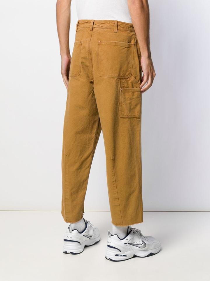 Vyner Articles Cropped Cotton Trousers - Brown