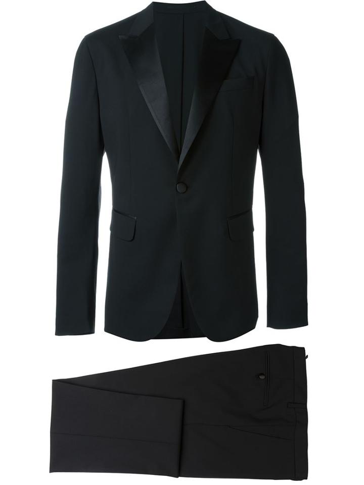 Dsquared2 Satin Lapel Two-piece Dinner Suit, Men's, Size: 46, Black, Silk/polyester/spandex/elastane/wool
