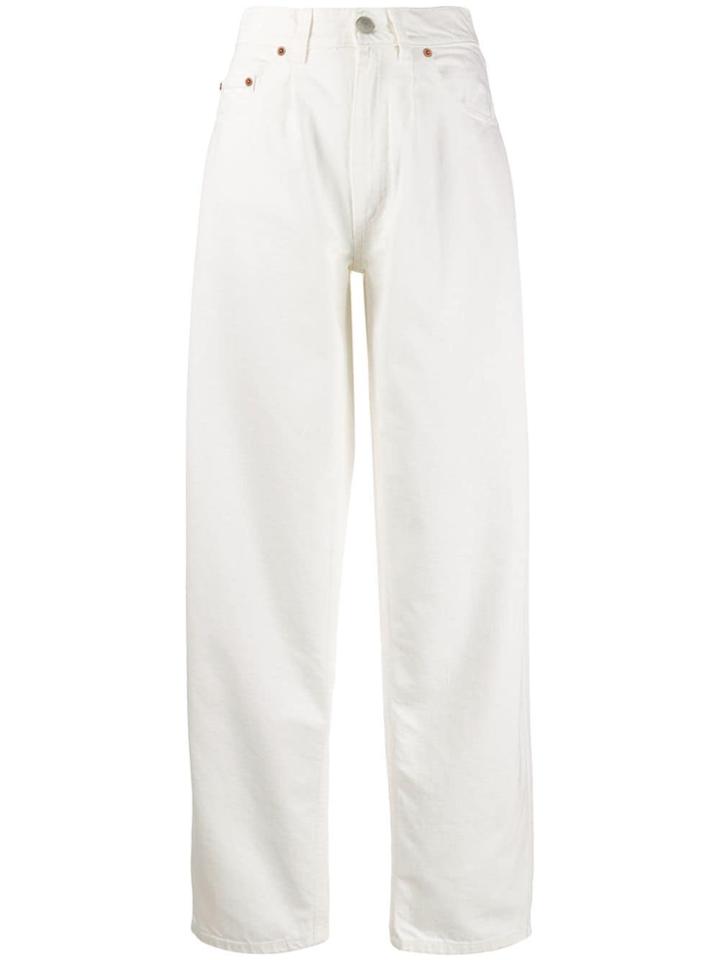Magda Butrym High Waisted Wide Leg Jeans - White