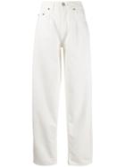 Magda Butrym High Waisted Wide Leg Jeans - White