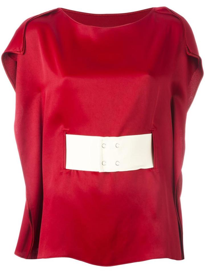 Mm6 Maison Margiela Square Top, Women's, Size: 40, Red, Acetate/viscose