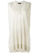 Calvin Klein Sleeveless V-neck Sweater - Neutrals