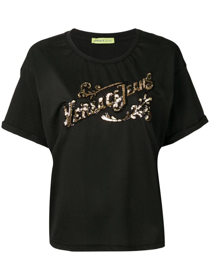 Versace Jeans Sequin Logo T-shirt - Black