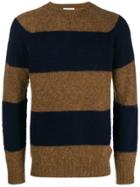 Officine Generale Striped Knit Sweater - Brown