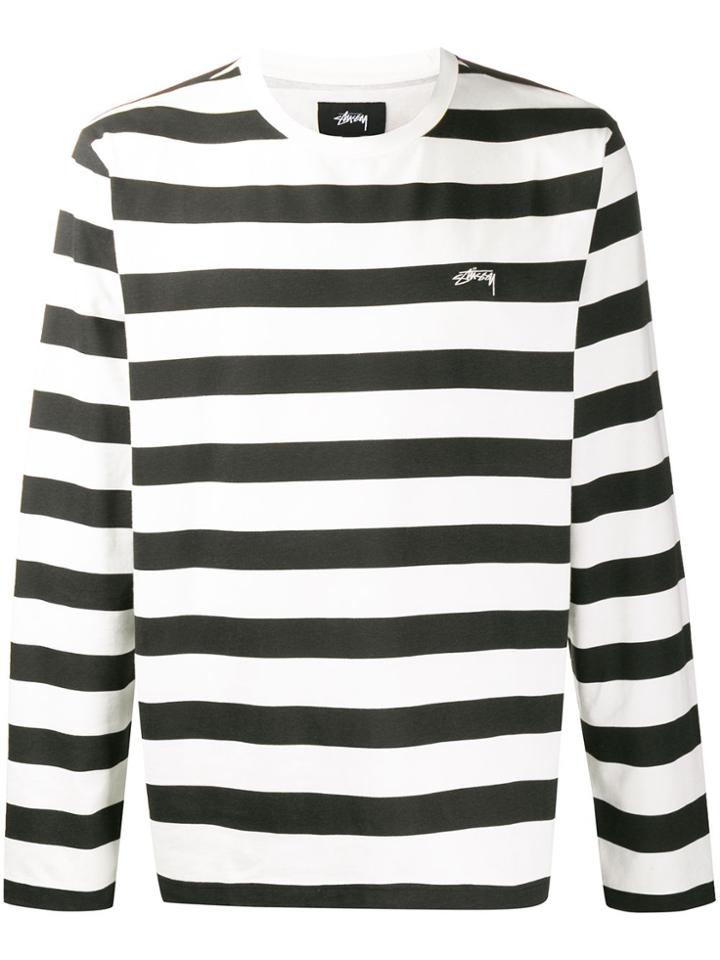 Stussy Striped Knit Jumper - White