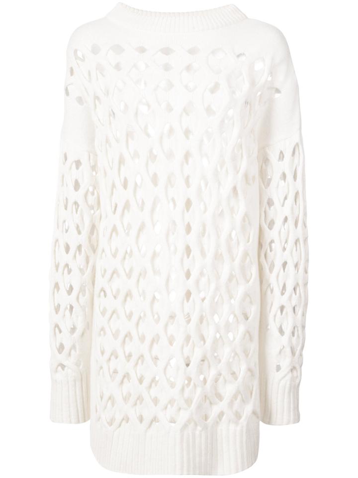 Oscar De La Renta Loose-knit Longline Jumper - White