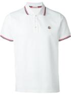 Moncler Piped Collar Polo Shirt, Men's, Size: Large, White, Cotton