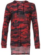 Balmain Camouflage Hooded Sweatshirt - Red