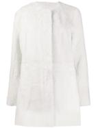 Drome Collarless Coat - White