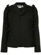 Comme Des Garçons Comme Des Garçons - Ruffle Trim Jacket - Women - Cupro/wool - L, Women's, Blue, Cupro/wool