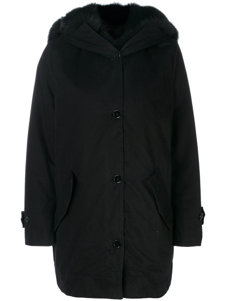 Ermanno Scervino Fur-lined Coat - Black