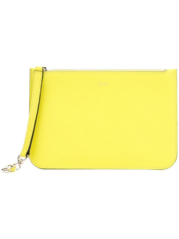 Valextra Zipped Clutch - Yellow & Orange