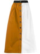 Isa Arfen Colour Block Button-through Skirt - White
