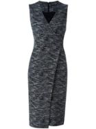 Alice+olivia Melange Wrap Dress, Women's, Size: 8, Black, Viscose/polyester/spandex/elastane/spandex/elastane