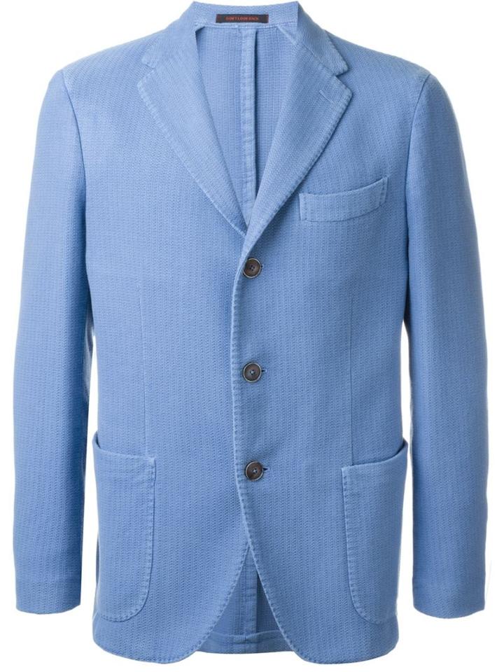 The Gigi Three Button Blazer, Men's, Size: 48, Blue, Cotton/cupro
