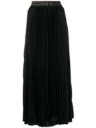 Luisa Cerano Long Pleated Skirt - Black